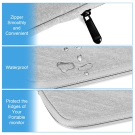 Ctemnpho 18.5 inch Laptop Sleeve Case Storage Bag, Portable Computer Cover Bag with Pocket Zipper for 18.5 inch Monitor, Laptop Notebook Computer Gaming Display Protective Travel Bag （Gray）