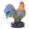 Stained Resin Rooster Table Lamp Night Light LED Animal Night