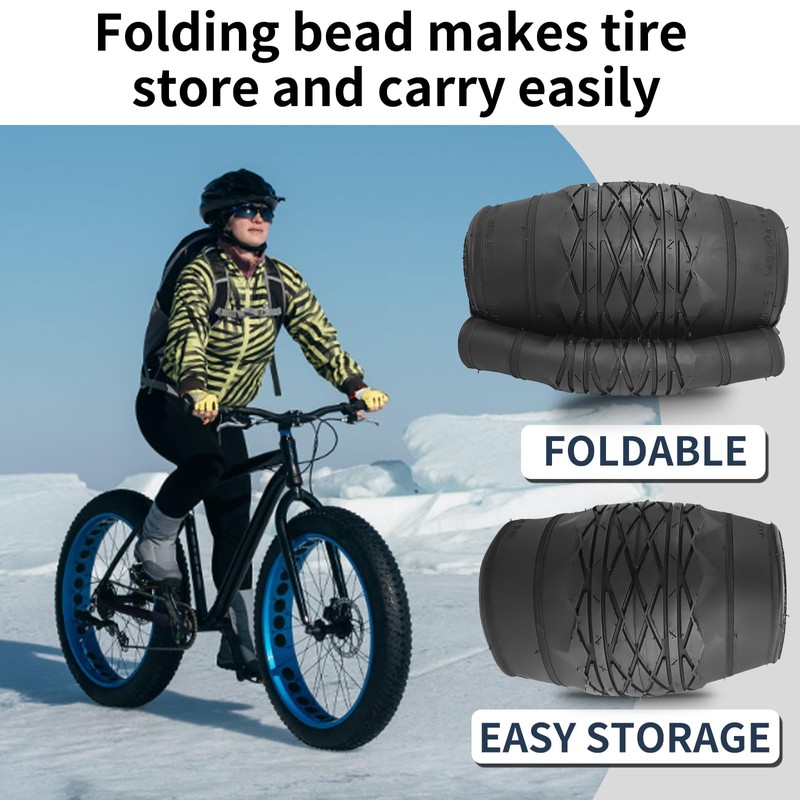 26x4.0 Bike Tire for Electric Bikes - Puncture Resistant All-Terrain