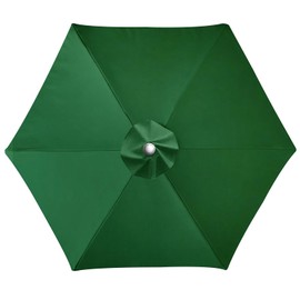 LUSCHEER Replacement Parasol Canopy Waterproof, Parasol Replacement Canopy Cover Patio Umbrella Cloth for 2.5m 6 Ribs Large Patio Umbrella Weatherproof UV-Anti, Green