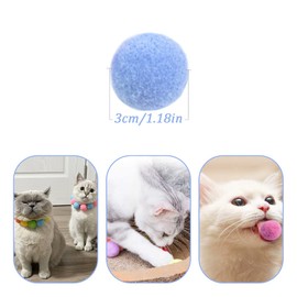 Saijer Cat Pompom, Pack of 100 Cat Toy Balls, 3 cm, Fluffy Elastic Ball, Cat Balls, Colourful Cat Plush Elastic Chewing Ball, Cat Interactive Toy for Pets, Cats, Dogs
