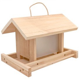 Zeqeey Hanging Wooden Bird Feeder Outdoor Large Capacity Wood Birdfeeder for Feeding Outside Garden Wild Birds Finches Robin Sparrow Blue Jay Chickadees