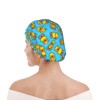 Yellow Rubber Duck Shower Cap For Women Adjustable Double Waterproof