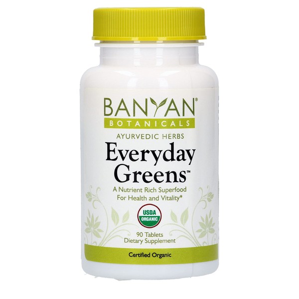 Banyan Botanicals Everyday Greens - Certified Organic, 90 Tablets - A Nutrient Rich Superfood for Health & Vitality