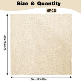 TAIHOBO 6PCS Cheesecloth, 60×60cm Muslin Cloths for Cooking, Reusable Cheese Cloth, Washable Cheese Cloths for Straining, Unbleached Polyester Cotton Yogurt Strainer for Straining Liquids Baking