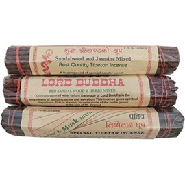 Pack of 3 Nepalese Herbal Incense Lord Buddha Goja Natural Herbal Sandalwood & Jasmine Amber & Musk Snow Lion (San/Jas & L.Buddha & Amb/Musk)