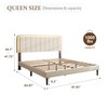 CXVX Adjustable Velvet Platform Queen Size Bed with LED Lights,