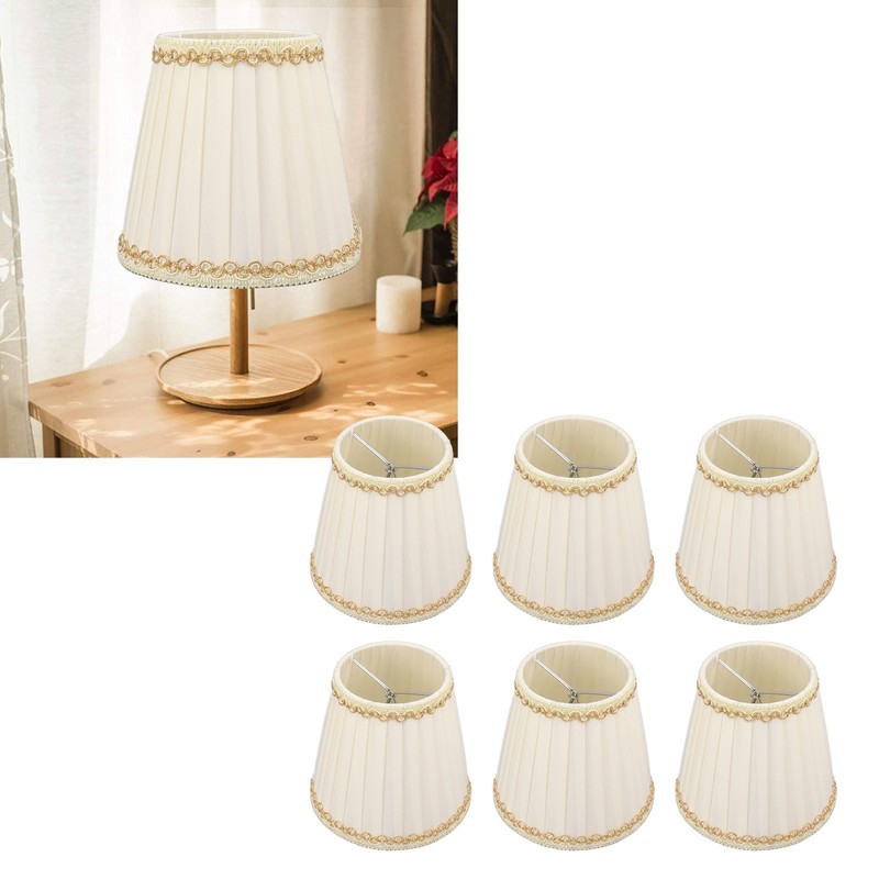 6PCS Set Small Lamp Shade Modern Style Cloth Clip On