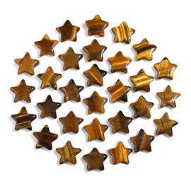 AWARDSEN 20 Pieces Star Crystal, Tiger's Eye Healing Stones Crystals Set, Precious Stones, Brown Stones, Lucky Stones Crystal for Reiki Ornaments and Meditation