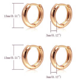 Krstudent Gold Hoop Earrings Pack 18K Rose Gold Plated Small Hypoallergenic Hoop Huggie Earrings Set for Women Girls