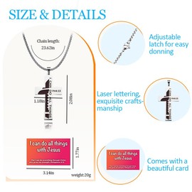 Football Cross Necklace for Men Cool Religious Christian Gifts for Friends Birthday Baptism Gifts for Dad Father's Day Gift Ideas Encouragement First Communion Bible Gift Football Pendant Necklaces