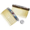 Navajo Turquoise Coral Silver Hair Combs Sterling Set of Two