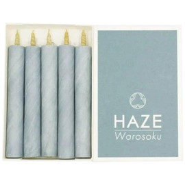 IPPINKA Organic Vegetable Haze Candles - Dripless, Smokeless, 60 Minutes Long Burning Each Candle, Handmade in Japan, Japanese Indigo Blue