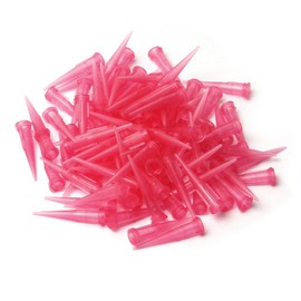 Auniwaig 100PCS Industrial Blunt Tip 20ga Pink Tapered Dispensing Fill Needle Precision Plastic