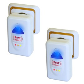 Ultraschall-Schädlingsbekämpfung, 2er-Pack, Ultraschall-Abwehrmittel für Mäuse, Insektenabwehr, elektromagnetische Technologie, Abdeckung bis zu 200 m²