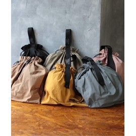 Gusio 125012 Craftsman Handmade, Drawstring-Type, Eco Bag, Compact Storage, Convenience Store Size, Cotton & Linen, Natural Materials, ECO, Handbag, Shoulder Strap, 2-Way Specifications, Foldable,