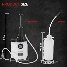 IMSTMTER 3L Manual Brake Bleeder Kit with Vacuum Pump - 1L Waste Bottle, 4 Upgraded Master Cylinder Adapters & 2 Brake Hoses, One-Person Operation Brake Fluid Bleeding Tool for Most Vehicles