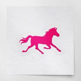 Decal Stickers of Running Horse Silhouette Funny (Pink) (Set of 2) Premium Waterproof Vinyl Decal Stickers for Laptop Phone Accessory Helmet Car Window Mug Tuber Cup Door Wall - ANDstic049303PI
