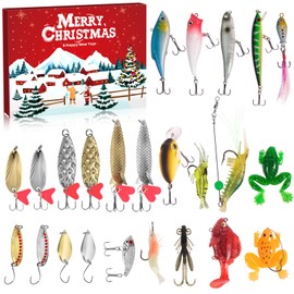 2025 Fishing Advent Calendar for Adult Men & Teen Boys - Exciting 24 Days Countdown with VIB Fishing Lures Set - Ideal Xmas Surprise Gift for Fishing Enthusiasts
