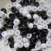 100 x Pony Beads 9mm x 6mm Black and White