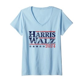 Womens Harris Walz 2024 Election President Harris Won 2024 V-Neck T-Shirt