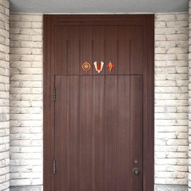 Decorative Shubh Labh Ganesh ji Shankh Chakra Namah of Lord Vishnu Tirupati Balaji Tilak Rangoli for Wall Handmade Indian Traditional Main Door Pooja Mandir Temple Home Decor (Size: -4 inches)