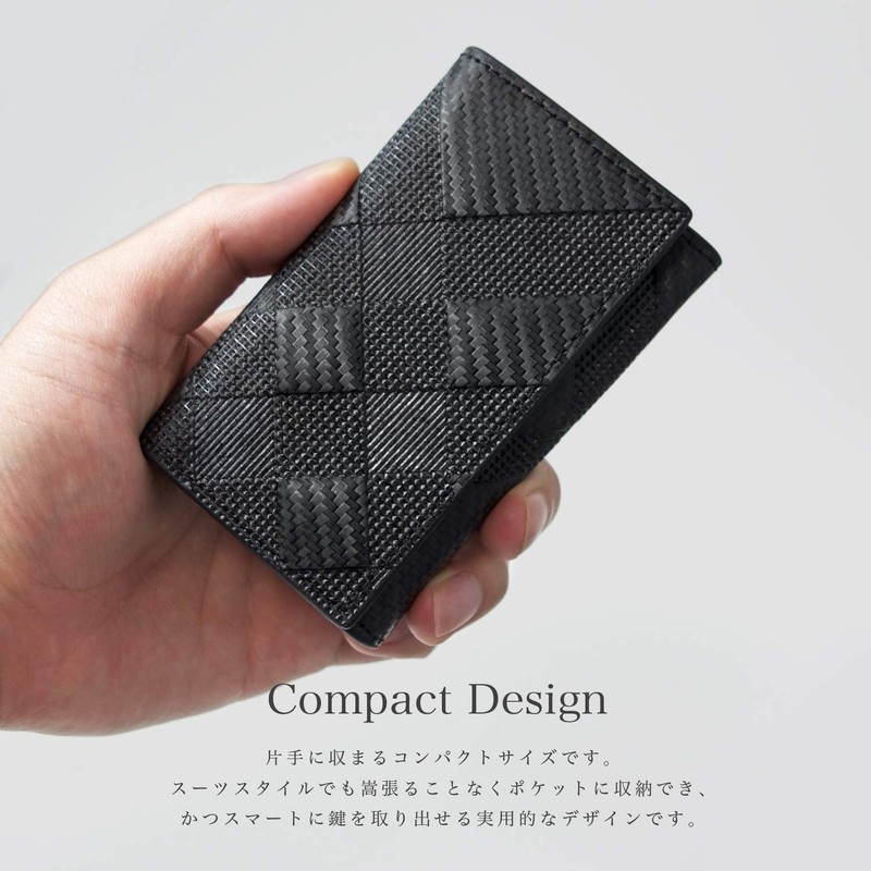 India, Made in Italy, Graphite Carbon Leather, Key Case, Smart