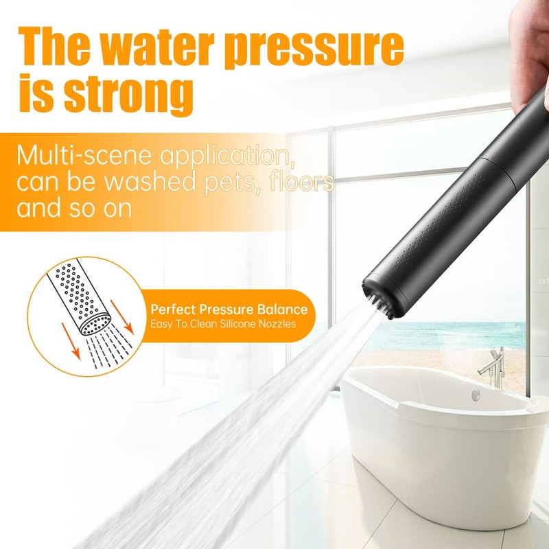 BESy Black Brass 2 In 1 Function Handheld Shower Head