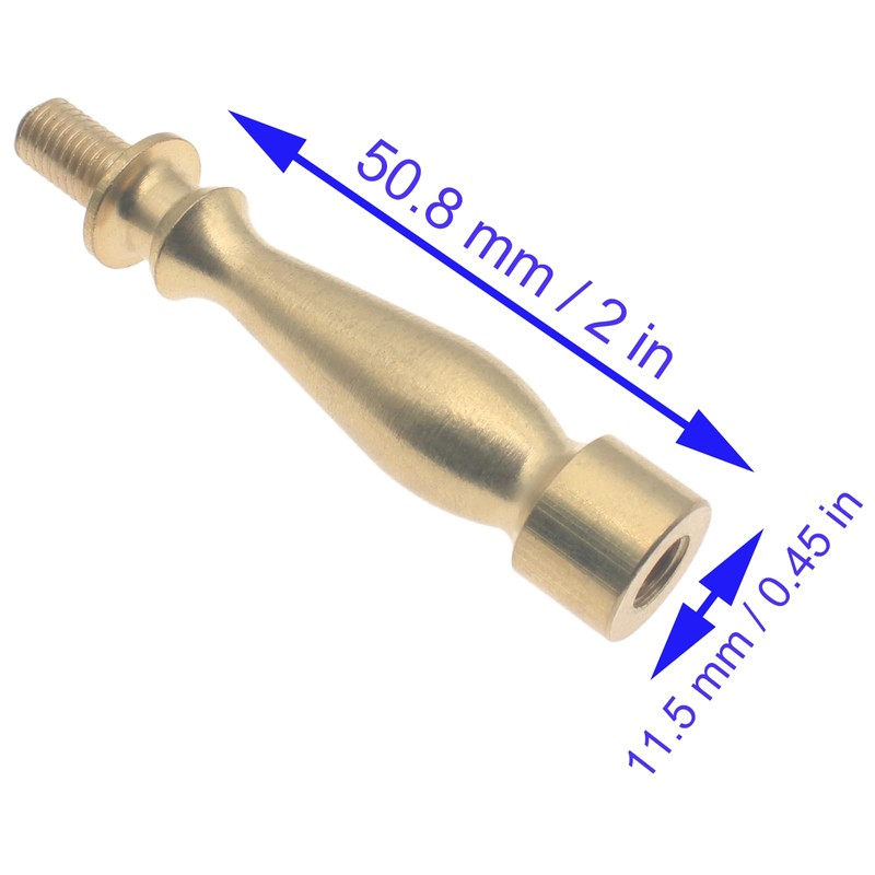 HAJXZH 2 Pcs 2 Inch Lamp Finial Extender Turned Brass