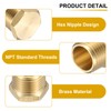sourcing map 2Pcs Brass Hex Head Plug Compression Cap Fitting