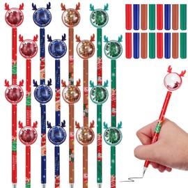 Toyvian Christmas Pens, Pack of 36 Reindeer Pens, Christmas Ballpoint Pens, Christmas Gel Ink Pens for Children, Gifts, Christmas Stocking Filler, Party Gifts, Office, Classroom Supplies
