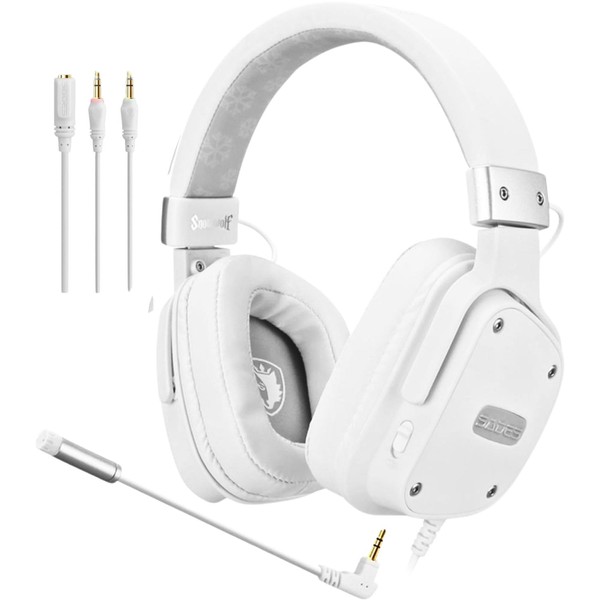 SADES Snowwolf SA-722S Gaming Headset White, 18.5 cm x 9