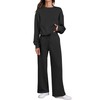 Caracilia Women's 2 Piece Outfits Sweatsuit Fall Crewneck Sweatshirts Wide