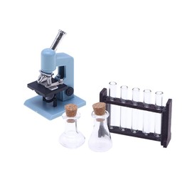 1/12 Miniature Dollhouse Accessories Kit, Laboratory Microscope