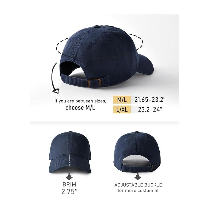 Ankmogela Cotton Universal Washed Baseball Cap with Soft Top and