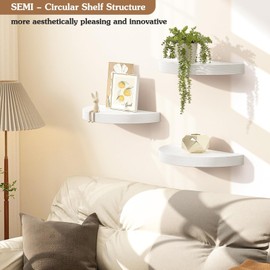 VINCOURNA Set of 3 Wall Shelves, 39 cm (W) Rustic Wooden Shelf, Hanging Shelf, Floating Shelf for Bathroom, Kitchen, Office, Children's Room, Living Room, Decorative Wall Board, White