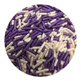 NCS Pearl Purple and Pearl White Jimmies Edible Sprinkles, 8 ounces
