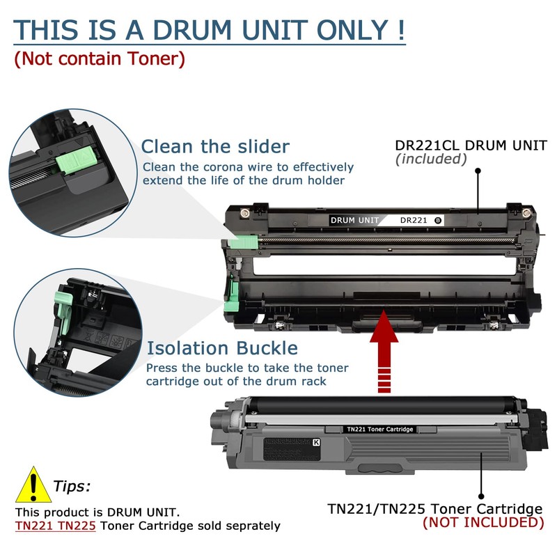 Leize Compatible Brother DR221CL DR-221CL Drum Unit Replacement for Brother