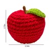 JOONOR 2 Pieces Handmade Crochet Apple Statue,Hand-Knitted Apple with Stem