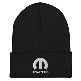 Mopar Logo Cuffed Beanie Hat - Black