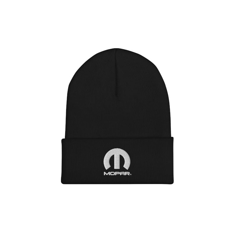 Mopar Logo Cuffed Beanie Hat - Black
