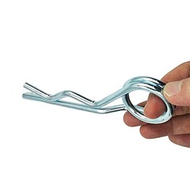 Double ring R-Clip Pins R Shaped Spring Cotter Pin Zinc-Plating Trailer Tractor Mower Fastener Hardware (6 x 146 mm (1 pcs))