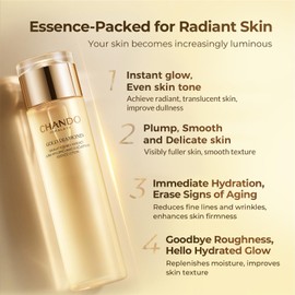 CHANDO HIMALAYA Gold Diamond Peptide-Enriched Toner(200ml/6.76oz) - Ultra Vitalizing, Micro-Sculpting, Refreshing, Hydrating, Repairing Moisturizing Toner with Tri-peptide, Hyaluronic Acid