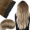 Fshine Wire Hair Extensions Real Human Hair Piece Headband for