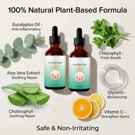 Gum Regrowth Gel 2PCS, Natural Treatment Drops for Receding Gums Repair & Oral Care, Fresh Breath Liquid, Protect & Strengthen Gums