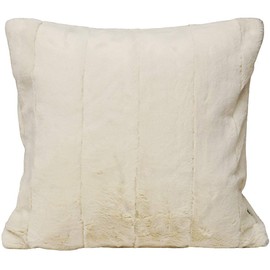 Empress Large Square Cushion Cover - Cream - Super Soft Faux Fur - Reversible - Zip Closure - Machine Washable - 100% Polyester - 55 x 55cm (22" x 22" inches) - Made by Riva Paoletti