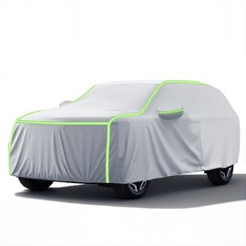 Cubierta para Auto SUV,520x200x180CM Funda Impermeable con Forro ALGODÓN | Cremallera y Cintas Reflectante,Anti-UV,Anti-Nieve,Antiarañazos,Ideal para 