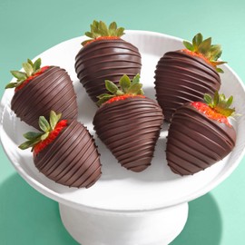 A Gift Inside Tall, Dark & Dreamy Dipped Strawberries - 6 Berries