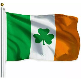 RFCO Irish Shamrock Flag 3x5 ft Ireland St Patricks Day Clover Leaf Saint Paddy Green