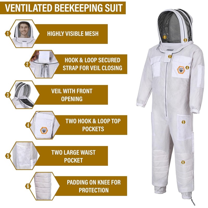 Beekeeping Suit Ventilated 3 Layer Ultra with Total Protection with